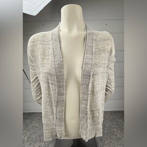 Brochu Walker | 100% Linen | Open Oatmeal Cardigan with Cross Back Cut | Size XS